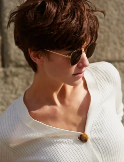 Store Ines de la Fressange Paris Alice gold sunglasses