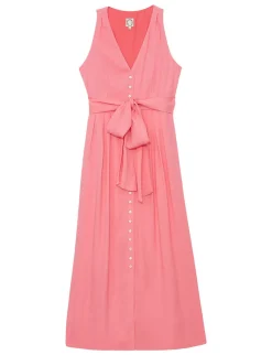 Hot Ines de la Fressange Paris Ambre long dress in pink viscose