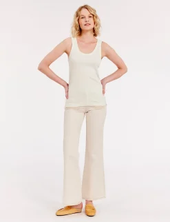 Fashion Ines de la Fressange Paris Amelie tank top in ivory jersey