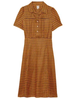 Clearance Ines de la Fressange Paris Angèle satin print dress