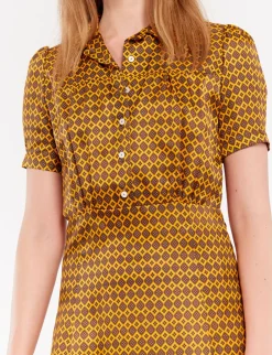 Clearance Ines de la Fressange Paris Angèle satin print dress