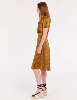 Clearance Ines de la Fressange Paris Angèle satin print dress