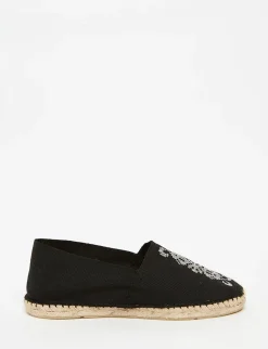 Store Ines de la Fressange Paris Auriane black embroidered espadrilles