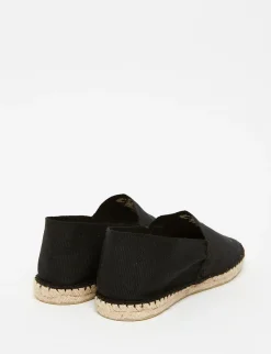 Store Ines de la Fressange Paris Auriane black embroidered espadrilles