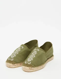 Cheap Ines de la Fressange Paris Auriane khaki espadrilles
