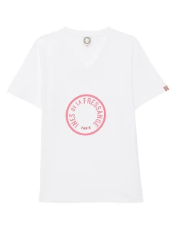 Discount Ines de la Fressange Paris Aurore pink v-neck t-shirt