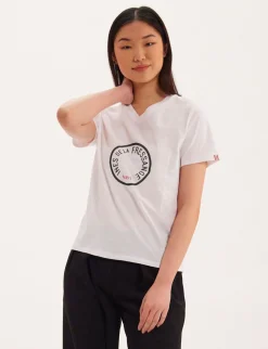 Best Sale Ines de la Fressange Paris Aurore V-neck T-shirt white