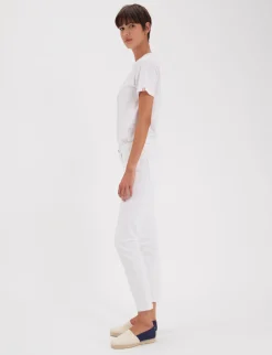 Hot Ines de la Fressange Paris Bamboo slim fit white cotton jeans x Notify