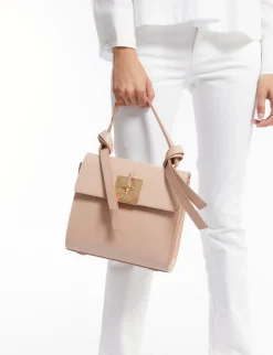 Fashion Ines de la Fressange Paris Béatrice beige/pink leather bag