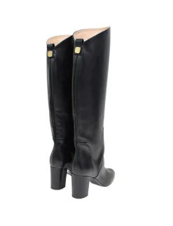 Fashion Ines de la Fressange Paris Black heel boot in calf leather