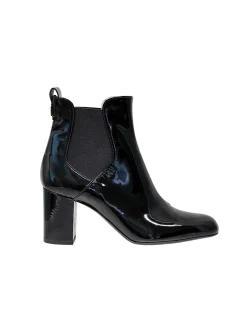 Sale Ines de la Fressange Paris Black leather ankle boot