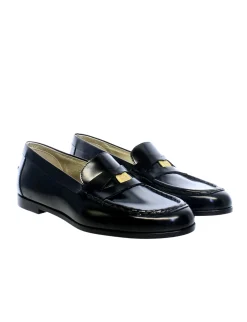Fashion Ines de la Fressange Paris Black leather loafer