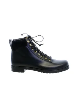 Best Ines de la Fressange Paris Black leather mountain boot