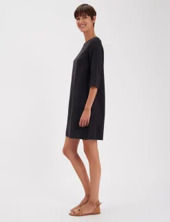 Hot Ines de la Fressange Paris Black linen Megane dress