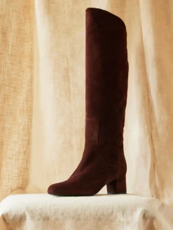 Hot Ines de la Fressange Paris Brown suede heel boot