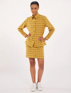 Best Ines de la Fressange Paris Cassia ochre check shirt