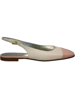 New Ines de la Fressange Paris Celia cream and nude slingback ballerina