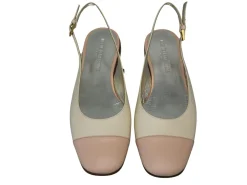 New Ines de la Fressange Paris Celia cream and nude slingback ballerina