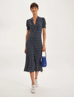 Outlet Ines de la Fressange Paris Cerise blue print dress