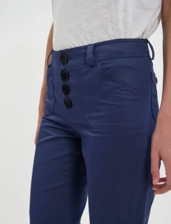 Online Ines de la Fressange Paris Charlotte navy cotton trousers