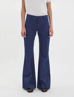 Online Ines de la Fressange Paris Charlotte navy cotton trousers