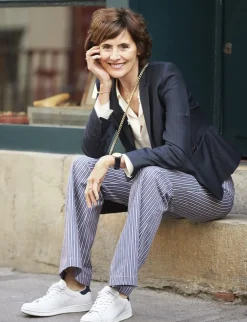 Online Ines de la Fressange Paris Charly navy blue trainers