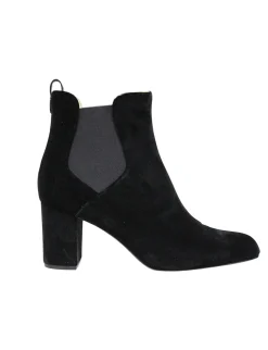 New Ines de la Fressange Paris Chelsea boots with heels, black velvet