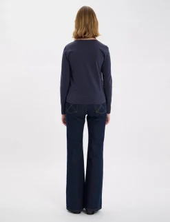 Clearance Ines de la Fressange Paris Cindy navy long-sleeved T-shirt