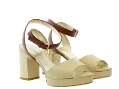 Best Sale Ines de la Fressange Paris Cognac platform sandal