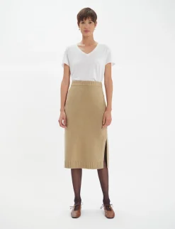 Best Sale Ines de la Fressange Paris Damia skirt in camel wool