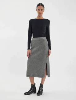 Discount Ines de la Fressange Paris Damia skirt in responsible grey wool