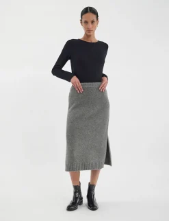 Discount Ines de la Fressange Paris Damia skirt in responsible grey wool