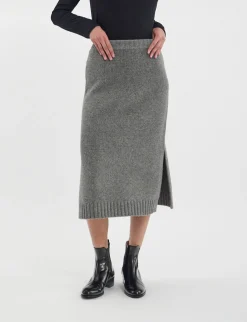Discount Ines de la Fressange Paris Damia skirt in responsible grey wool
