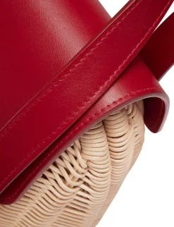 Cheap Ines de la Fressange Paris Desiré red leather basket