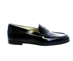 Hot Ines de la Fressange Paris Elvire loafer in black glacé leather