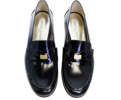 Hot Ines de la Fressange Paris Elvire loafer in black glacé leather