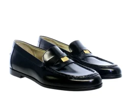 Hot Ines de la Fressange Paris Elvire loafer in black glacé leather