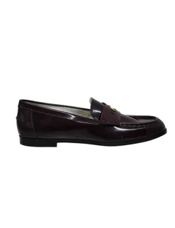 Best Ines de la Fressange Paris Elvire loafer in smooth burgundy leather