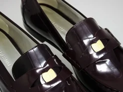 Best Ines de la Fressange Paris Elvire loafer in smooth burgundy leather