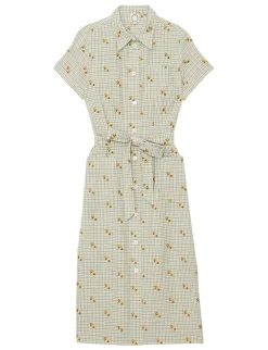 Fashion Ines de la Fressange Paris Ethel straight dress, green print