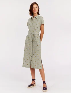 Fashion Ines de la Fressange Paris Ethel straight dress, green print