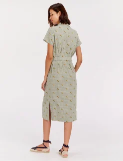 Fashion Ines de la Fressange Paris Ethel straight dress, green print