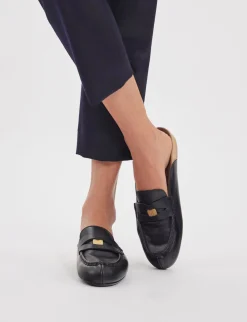 Cheap Ines de la Fressange Paris Flavie leather moccasin Black