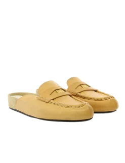 Hot Ines de la Fressange Paris Flavie natural leather moccasin mule