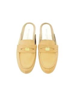 Hot Ines de la Fressange Paris Flavie natural leather moccasin mule