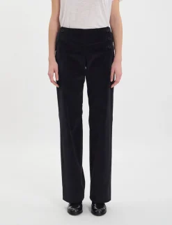 Fashion Ines de la Fressange Paris Gabriel trousers in smooth black velvet