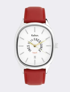 Hot Ines de la Fressange Paris Grande Colorama red watch Kelton x