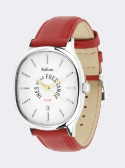 Hot Ines de la Fressange Paris Grande Colorama red watch Kelton x