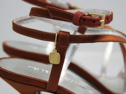 Discount Ines de la Fressange Paris Heeled sandals, tobacco satin straps