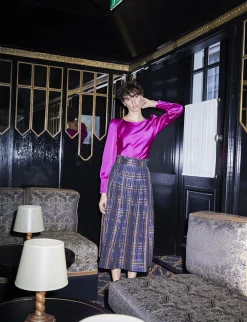 Cheap Ines de la Fressange Paris Héloïse plaid skirt